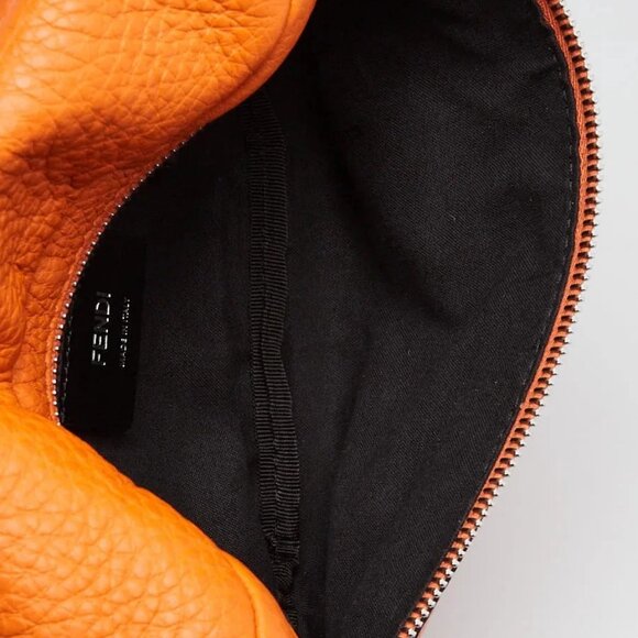 Fendi Orange Pebbled Leather Monster Eyes Belt Bag - 7VB011 - Picture 10 of 10